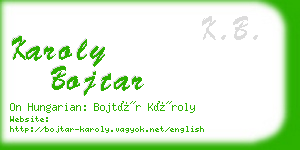 karoly bojtar business card